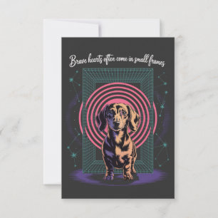Tarjeta De Agradecimiento Corazones Valientes De Dachshund A Menudo Vienen E