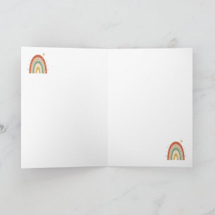 Tarjeta De Agradecimiento Corbata con patrón de arcoíris boho