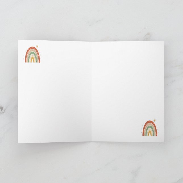 Tarjeta De Agradecimiento Corbata con patrón de arcoíris boho (Interior)