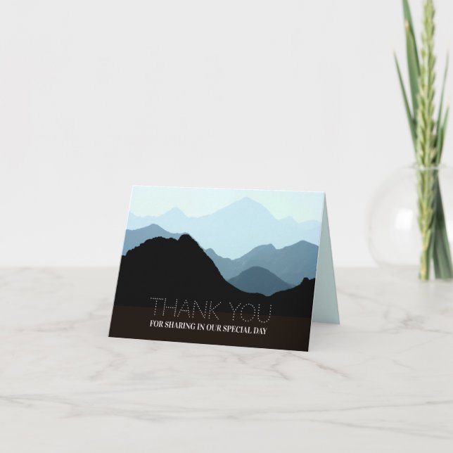 Tarjeta De Agradecimiento Cordillera Azul, Boda Ruso (Anverso)