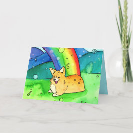 Tarjeta De Agradecimiento Corgi Al Final Del Arcoiris