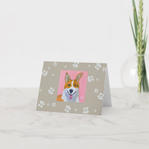 Tarjeta De Agradecimiento Corgi con pinturas