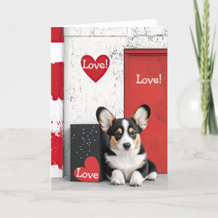 Tarjeta De Agradecimiento Corgi dog Valentine Card
