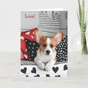Tarjeta De Agradecimiento Corgi dog Valentine Card