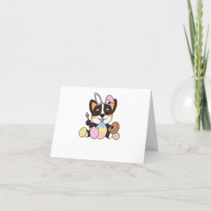 Tarjeta De Agradecimiento Corgi Dulce En Pascua Con Huevos De Pascua Como Un
