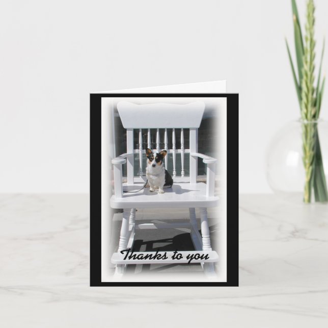 Tarjeta De Agradecimiento Corgi galés Gracias Notecard (Anverso)