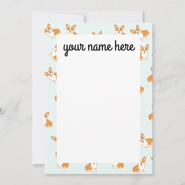 Tarjeta De Agradecimiento Corgi Notecards personalizados (Anverso)