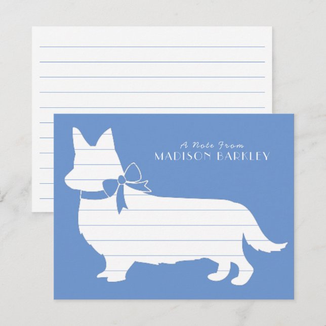 Tarjeta De Agradecimiento Corgi Puppy Dog Pembroke Welsh (Anverso / Reverso)