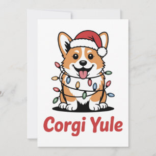 Tarjeta De Agradecimiento Corgi Yule Divertido Navidad Kawaii Amante de Perr