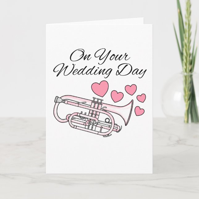 Tarjeta De Agradecimiento Cornet Boda Card Cornetist Brass Músico (Anverso)