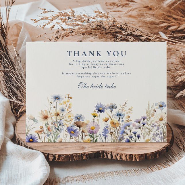 Tarjeta De Agradecimiento Cornflower Meadow Bridal Shower (Subido por el creador)