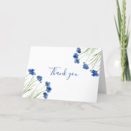 Tarjeta De Agradecimiento Cornflowers Wildflower Boda