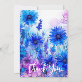 Tarjeta De Agradecimiento 💍 Cornflowers y Lavender Bliss