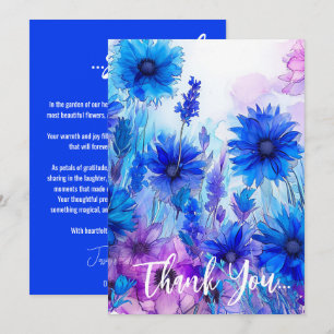Tarjeta De Agradecimiento 💍 Cornflowers y Lavender Bliss