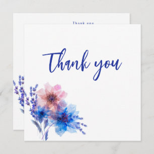 Tarjeta De Agradecimiento 💍 Cornflowers y Lavender Bliss