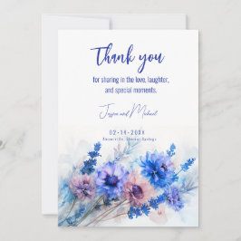 Tarjeta De Agradecimiento 💍 Cornflowers y Lavender Bliss