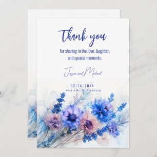 Tarjeta De Agradecimiento 💍 Cornflowers y Lavender Bliss
