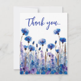 Tarjeta De Agradecimiento 💍 Cornflowers y Lavender Bliss