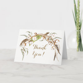 Tarjeta De Agradecimiento Corona de algodón acuarela pluma boda agradecimien