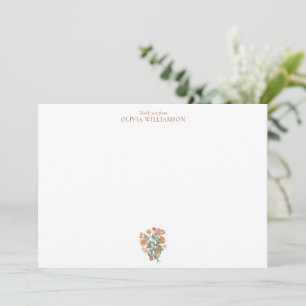 Tarjeta De Agradecimiento Corona de flores silvestres de terracota para duch