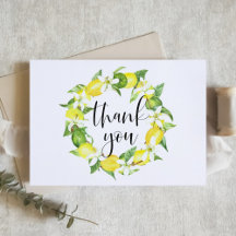 Corona de limones y flores de acuarela para boda