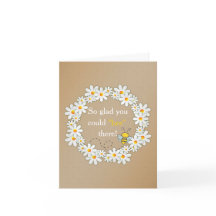 Corona de margaritas y abeja volando Gracias