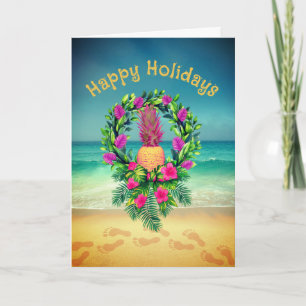Tarjeta De Agradecimiento Corona de Piña Tropical Personalizada para las Fie