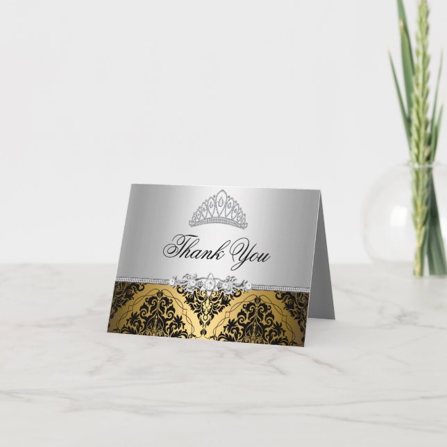 Tarjeta de agradecimiento Corona de Princesa Dorad (Anverso)