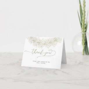 Tarjeta De Agradecimiento Corona floral minimalista de invierno para despedi