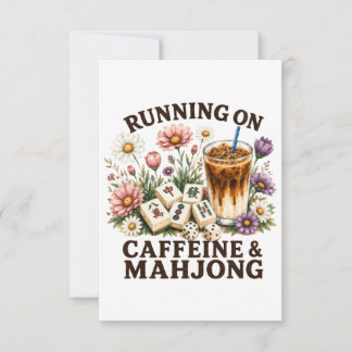 Tarjeta De Agradecimiento Corriendo con cafeína y mahjong