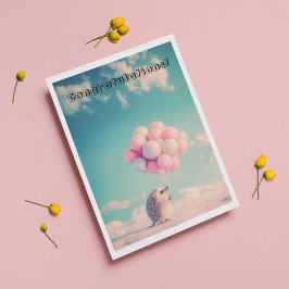 Tarjeta De Agradecimiento Corta erogata con globos de cumpleaños, personaliz