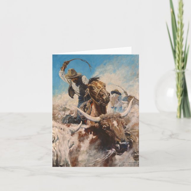 Tarjeta De Agradecimiento Cortar por Newell Convers Wyeth (Anverso)