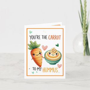 Tarjeta De Agradecimiento Corte Kawaii Carrot y Hummus