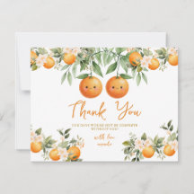 Cortesías Naranja Dos Pequeñas Gemelas Baby Shower