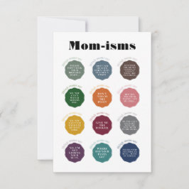 Tarjeta De Agradecimiento Cosas que las mamás dicen