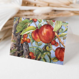 Tarjeta De Agradecimiento Cosecha de frutas de huerto de cáscara de árbol de