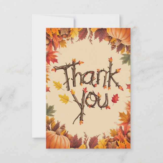 Tarjeta De Agradecimiento Cosecha Maple otoño otoño caída (Anverso)