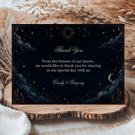 Tarjeta De Agradecimiento Cósmico Vintage Celestial