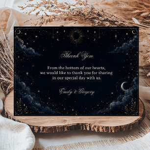 Tarjeta De Agradecimiento Cósmico Vintage Celestial 