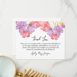 Tarjeta De Agradecimiento Cosmos Funeral Thank You Card Bereavement