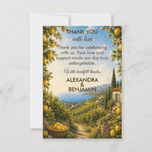 Tarjeta De Agradecimiento Costa de Amalfi Gracias Limón Mediterráneo