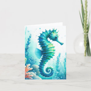 Tarjeta De Agradecimiento Costero Bajo el Caballo de Mar