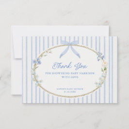 Tarjeta De Agradecimiento Cottage Blue Baby Shower 