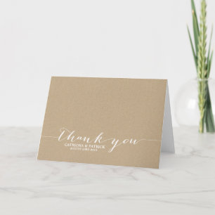 Tarjeta de agradecimiento Cottage Chic con letra m