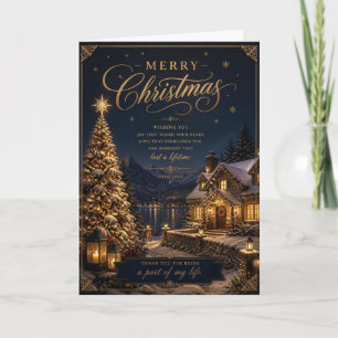 Tarjeta de agradecimiento Cottage Lagos Navy Gold
