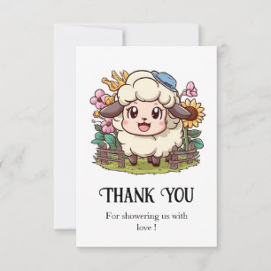 Tarjeta De Agradecimiento Cottagecore Lovely Sheep Baby Shower