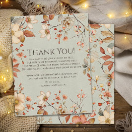 Tarjeta De Agradecimiento Cottagecore Neutral Autumn Wildflower Personalizad