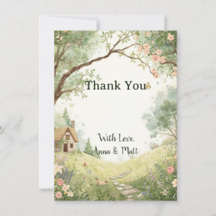 Tarjeta de agradecimiento Country Cottage Acuare