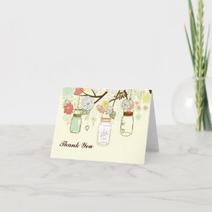 Tarjeta de agradecimiento Country Mason Jar