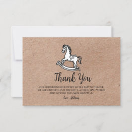 Tarjeta De Agradecimiento Country Rocking Horse Baby Shower Thank You Card 